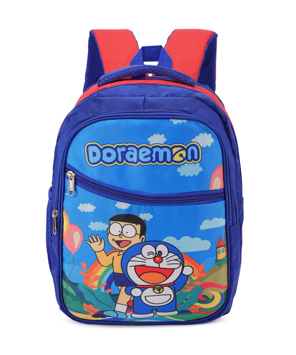 Doraemon Print School Bag with Three Compartments Stylish and Durable Backpack for Kids Perfect for School & Travel
