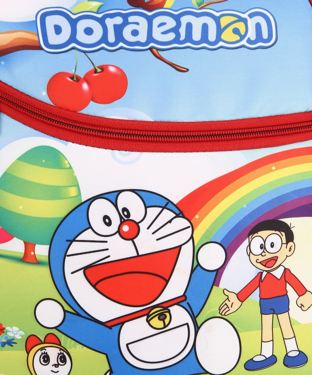 Doraemon Print School Bag with Three Compartments Stylish and Durable Backpack for Kids Perfect for School & Travel