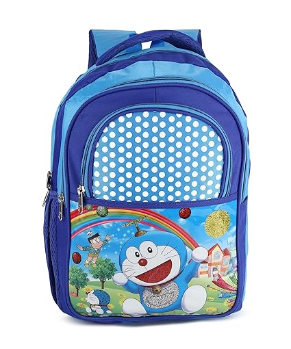 Printed School Bag for Kids 3 Compartment Backpack Colorful Cartoon Design for Boys & Girls