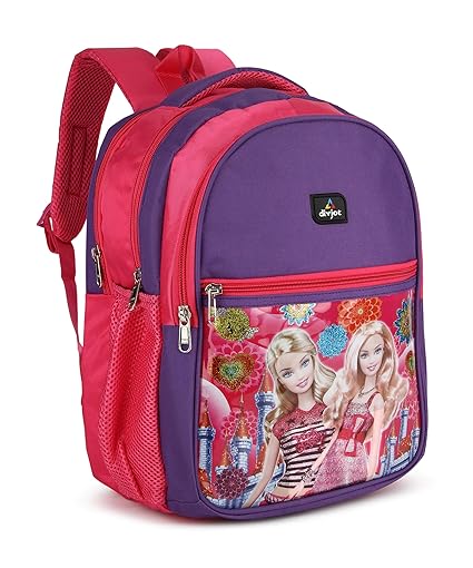 Printed School Bag for Kids 3 Compartment Backpack Colorful Cartoon Design for Boys & Girls