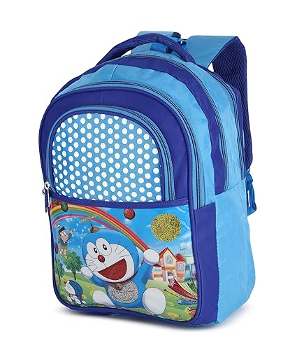 Printed School Bag for Kids 3 Compartment Backpack Colorful Cartoon Design for Boys & Girls