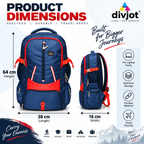Travel Backpack for Men & Women | Stylish & Spacious Backpack for Trips & Journeys | Navy Blue