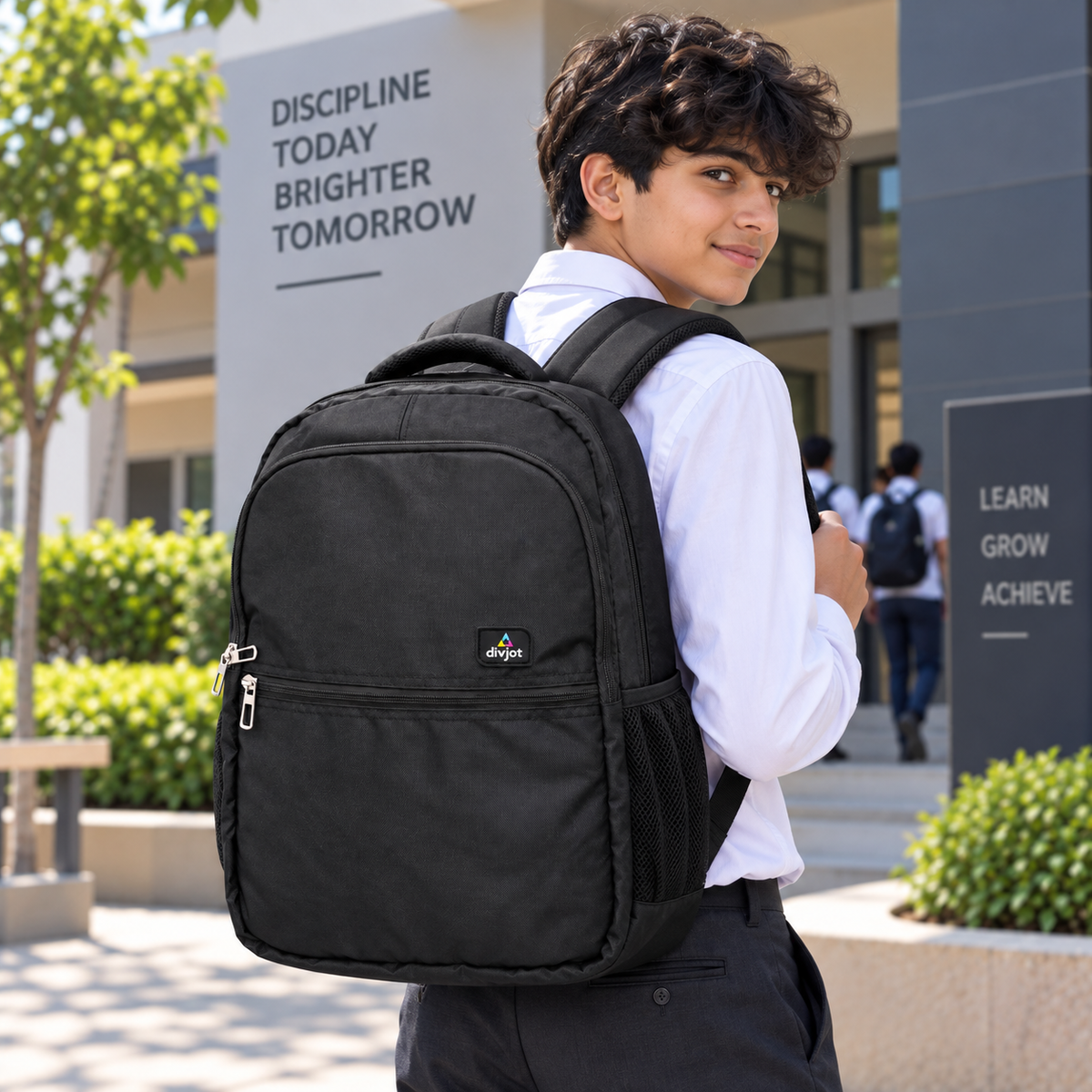 Aero Style Casual School Backpack – Black