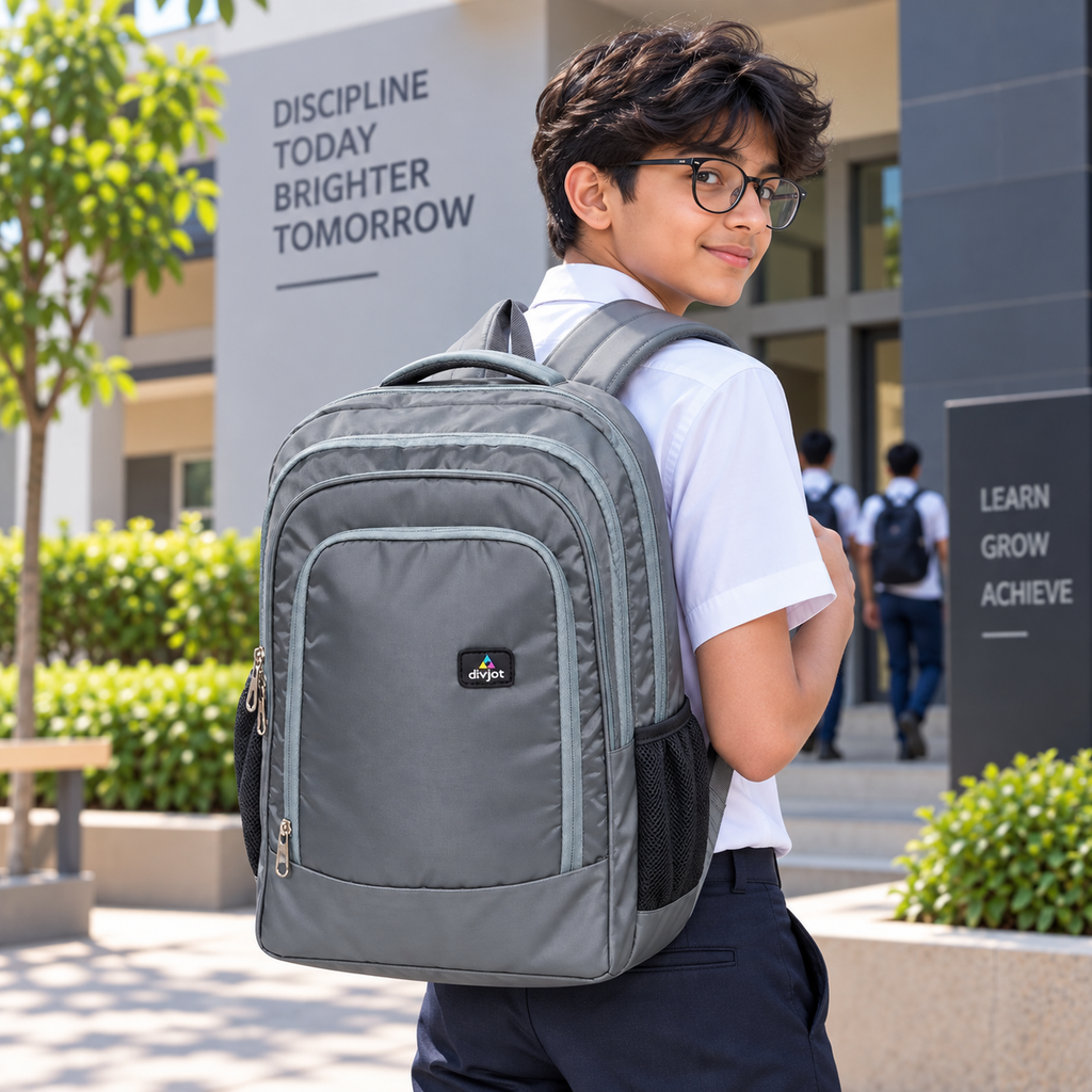 Classic Edge Casual Backpack – Grey