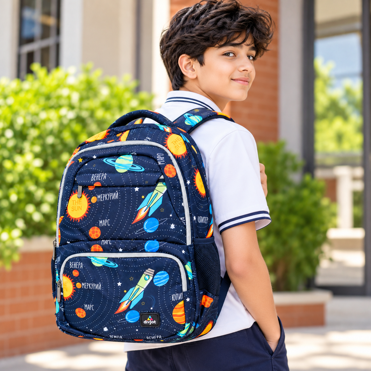 Galaxy Adventure School Backpack – Navy Blue