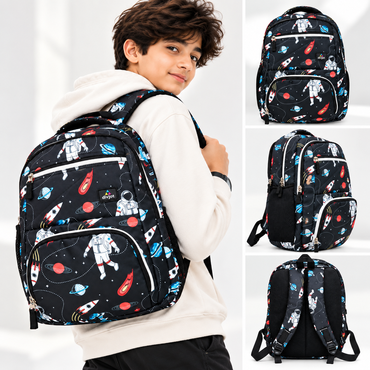 Space Orbit Stylish School Backpack – Black