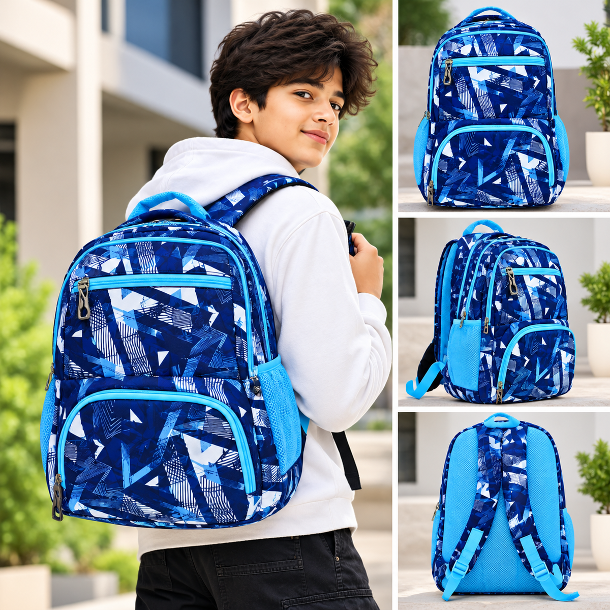 Dynamic Lines Stylish Backpack – Blue