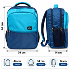 Aero Style Casual School Backpack – Aqua Blue & Navy Blue