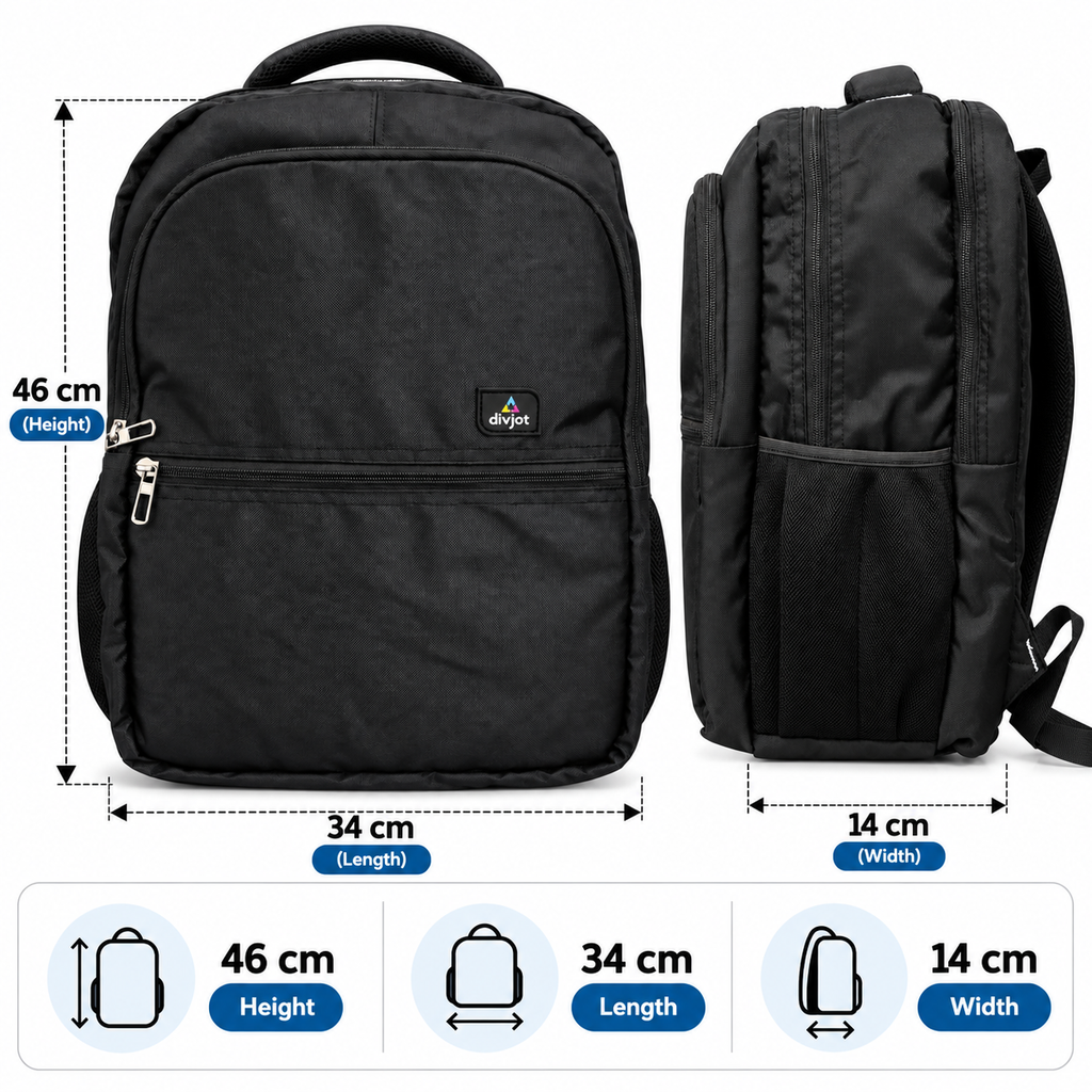 Aero Style Casual School Backpack – Black
