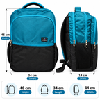 Aero Style Casual School Backpack – Aqua Blue & Black