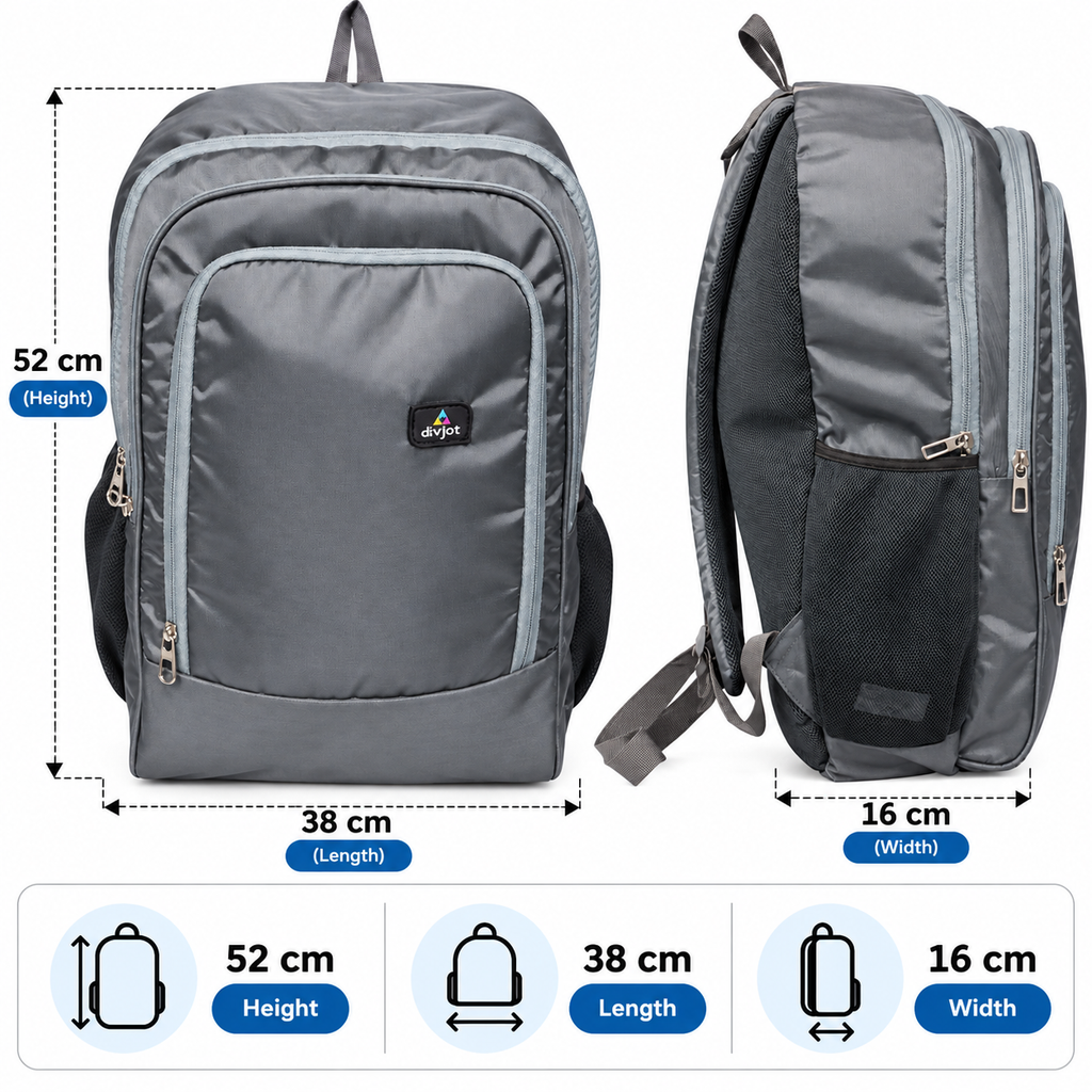 Classic Edge Casual Backpack – Grey
