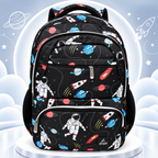 Galaxy Explorer Printed School Backpack – Black