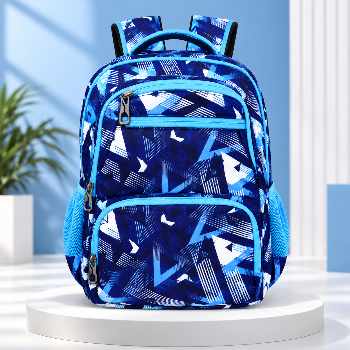 Dynamic Lines Stylish Backpack – Blue
