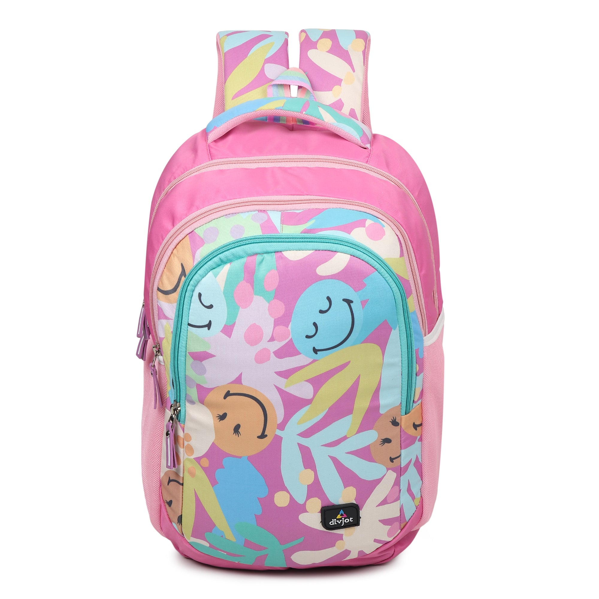 Kids’ Multi-Color Printed School Backpack – Pink