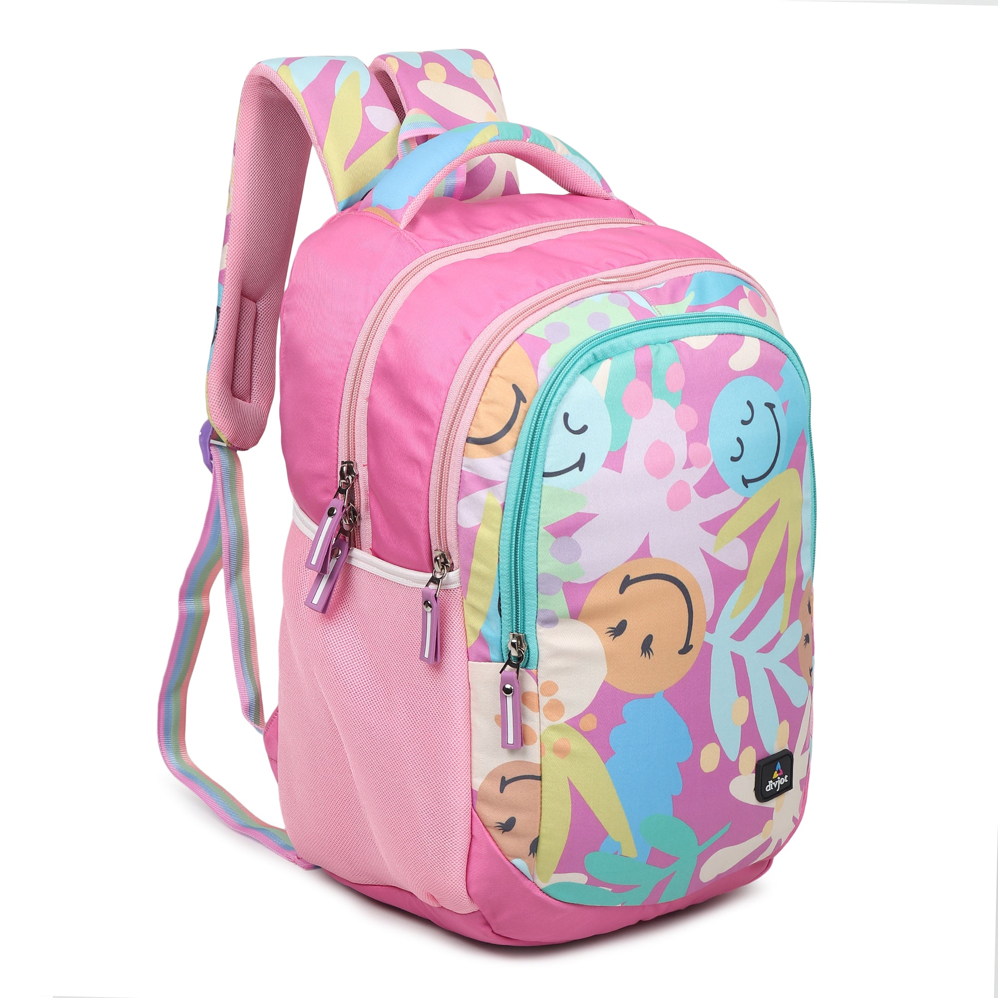 Kids’ Multi-Color Printed School Backpack – Pink