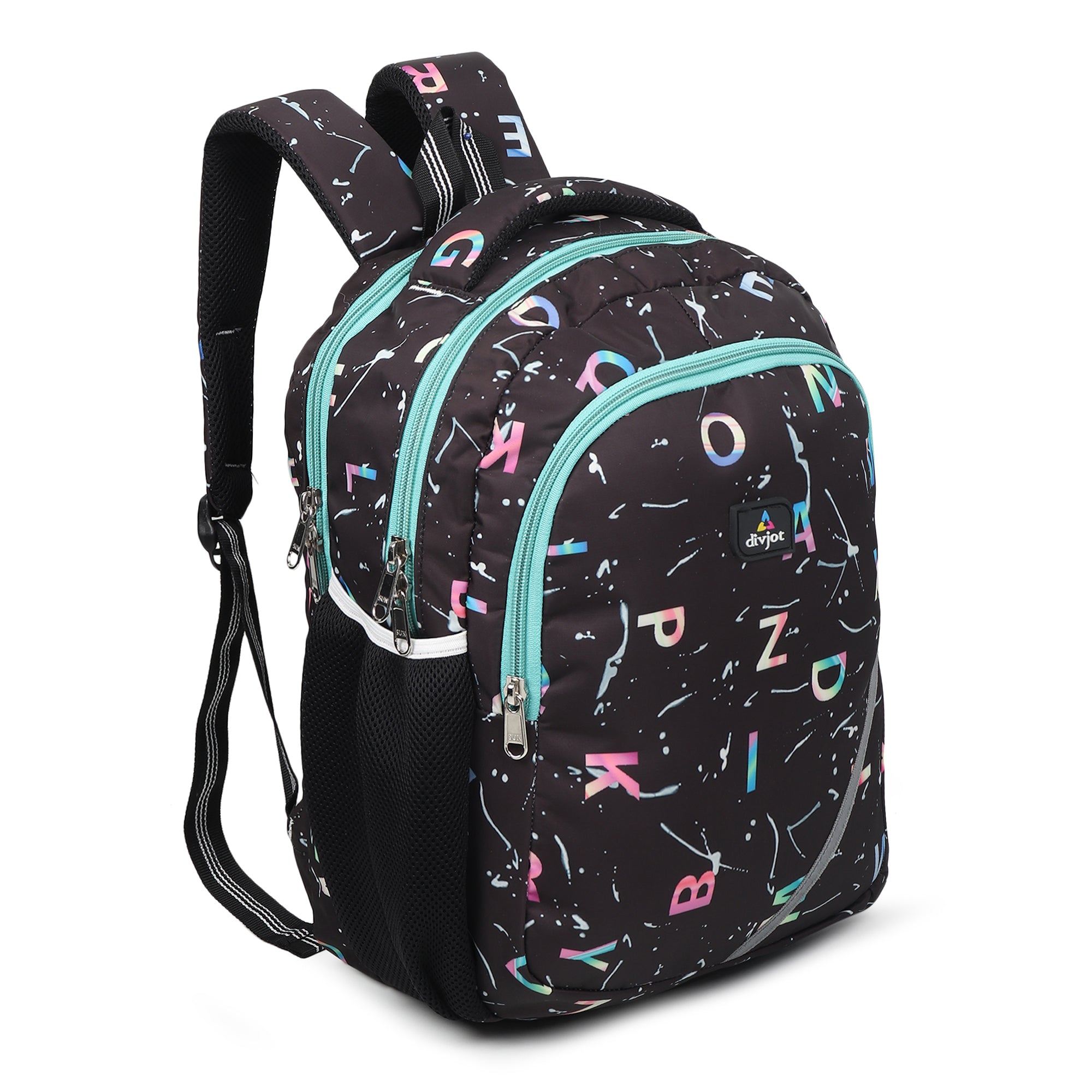 Trendy Alphabet-Print School Backpack