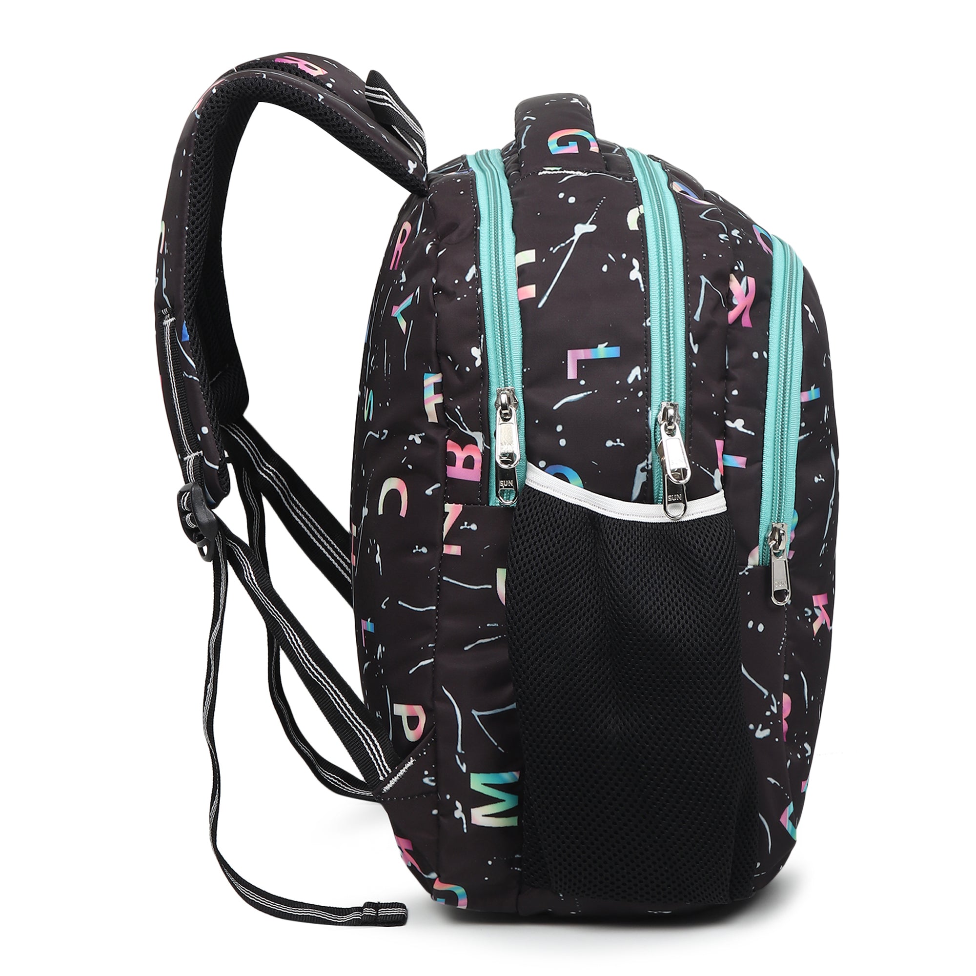 Trendy Alphabet-Print School Backpack
