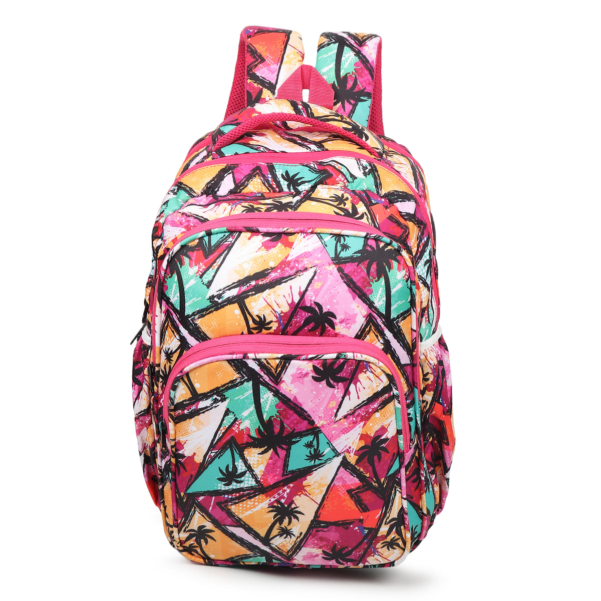 Divjot Tropical Splash Adventure Backpack – Vibrant Palm Art 