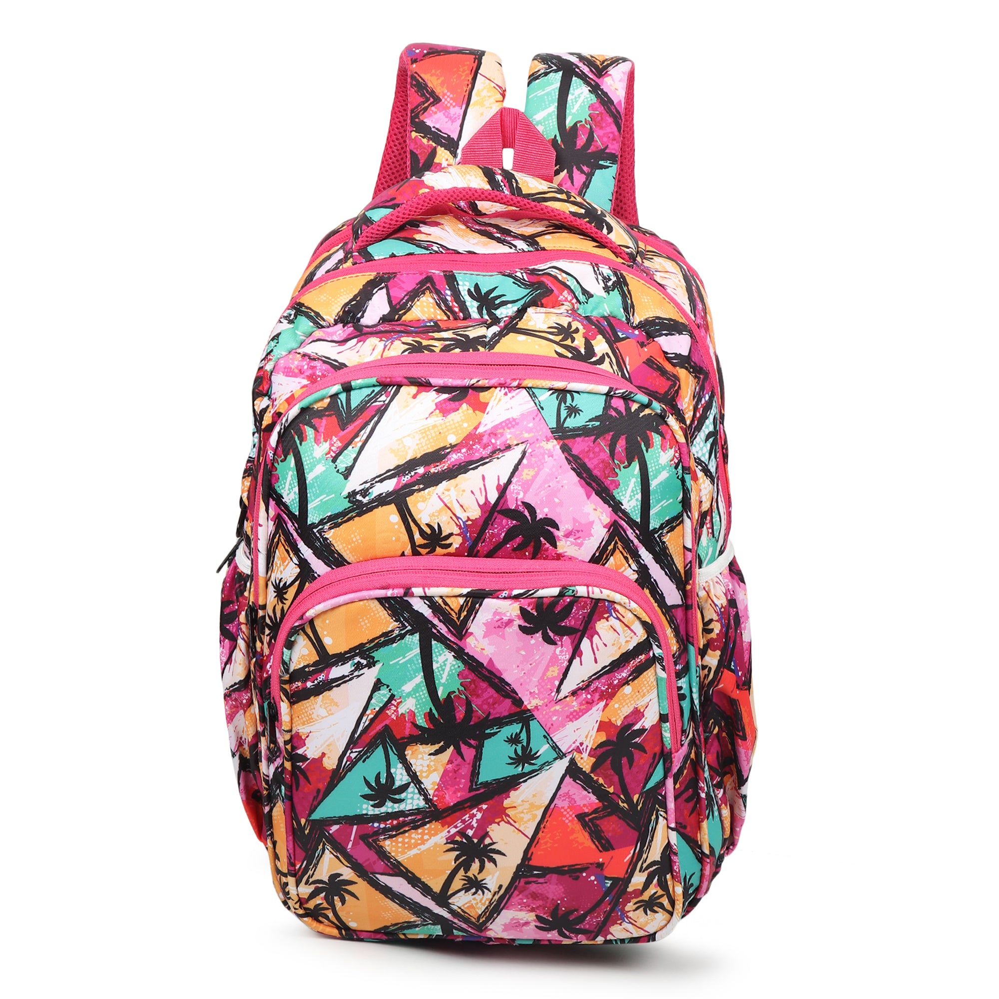 Divjot 🌴 Tropical Splash Adventure Backpack – Vibrant Palm Art School & Travel Bag