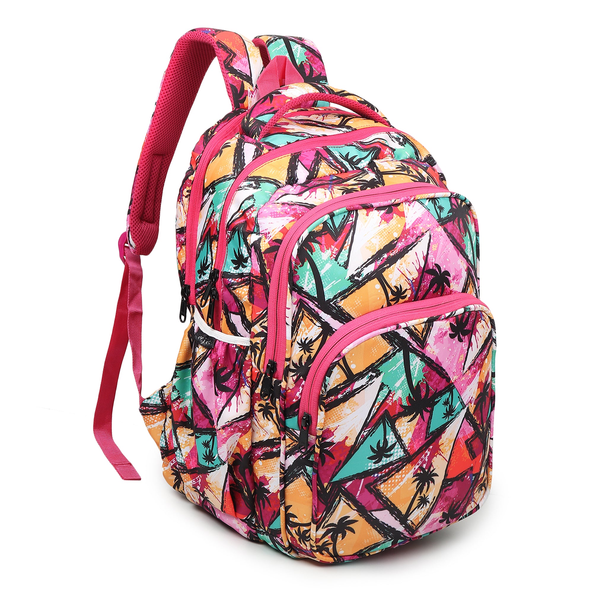 Divjot 🌴 Tropical Splash Adventure Backpack – Vibrant Palm Art School & Travel Bag