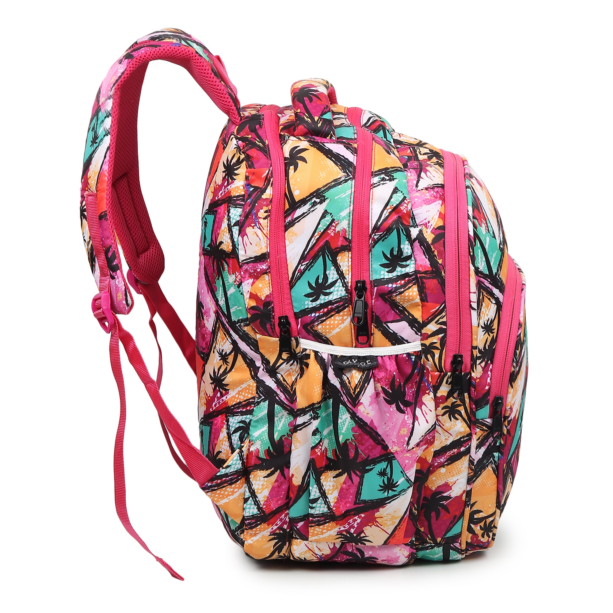 Divjot 🌴 Tropical Splash Adventure Backpack – Vibrant Palm Art School & Travel Bag