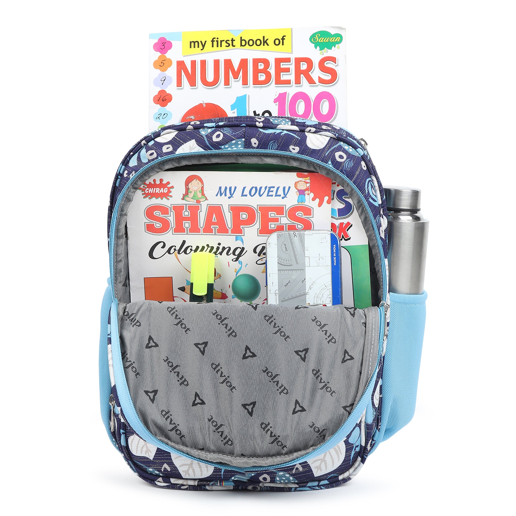 Divjot  BlueDoodle  Printed School Backpack for Kids
