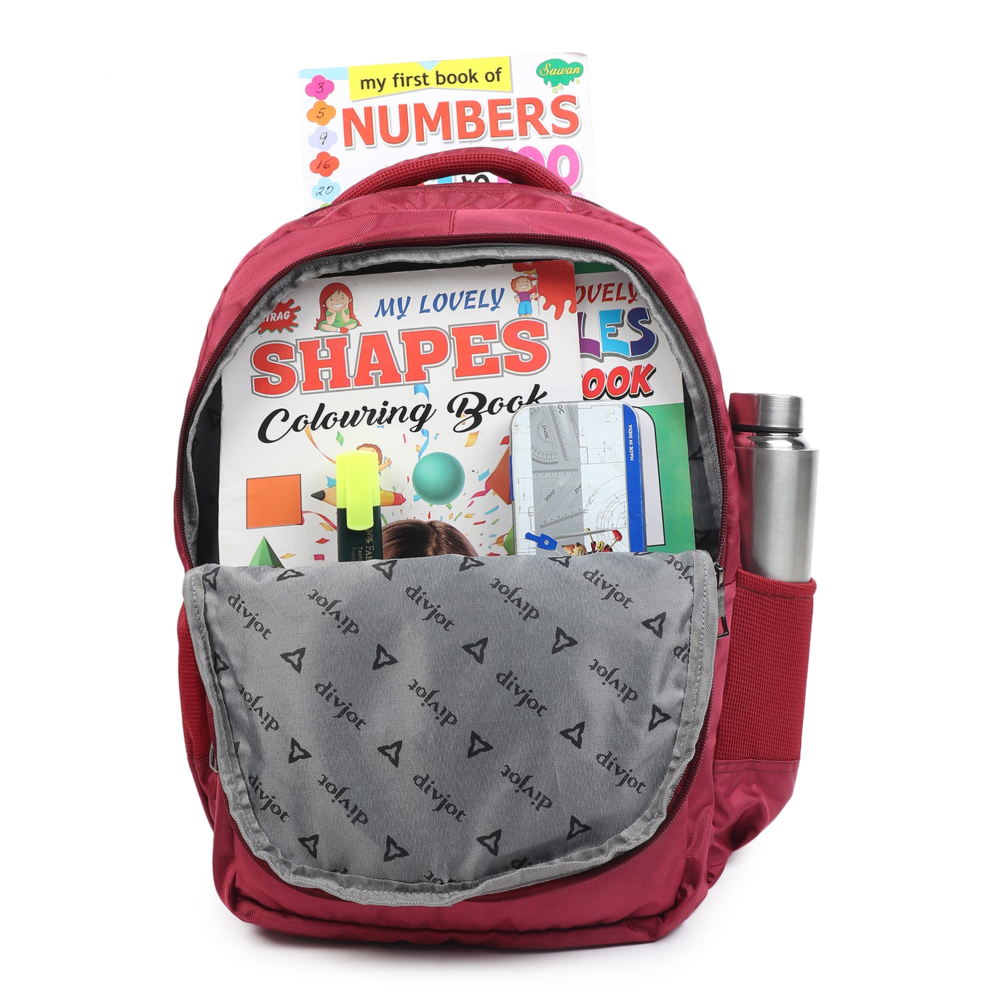 Divjot 🔥 “Crimson Core Pack – Classic Maroon School Backpack”