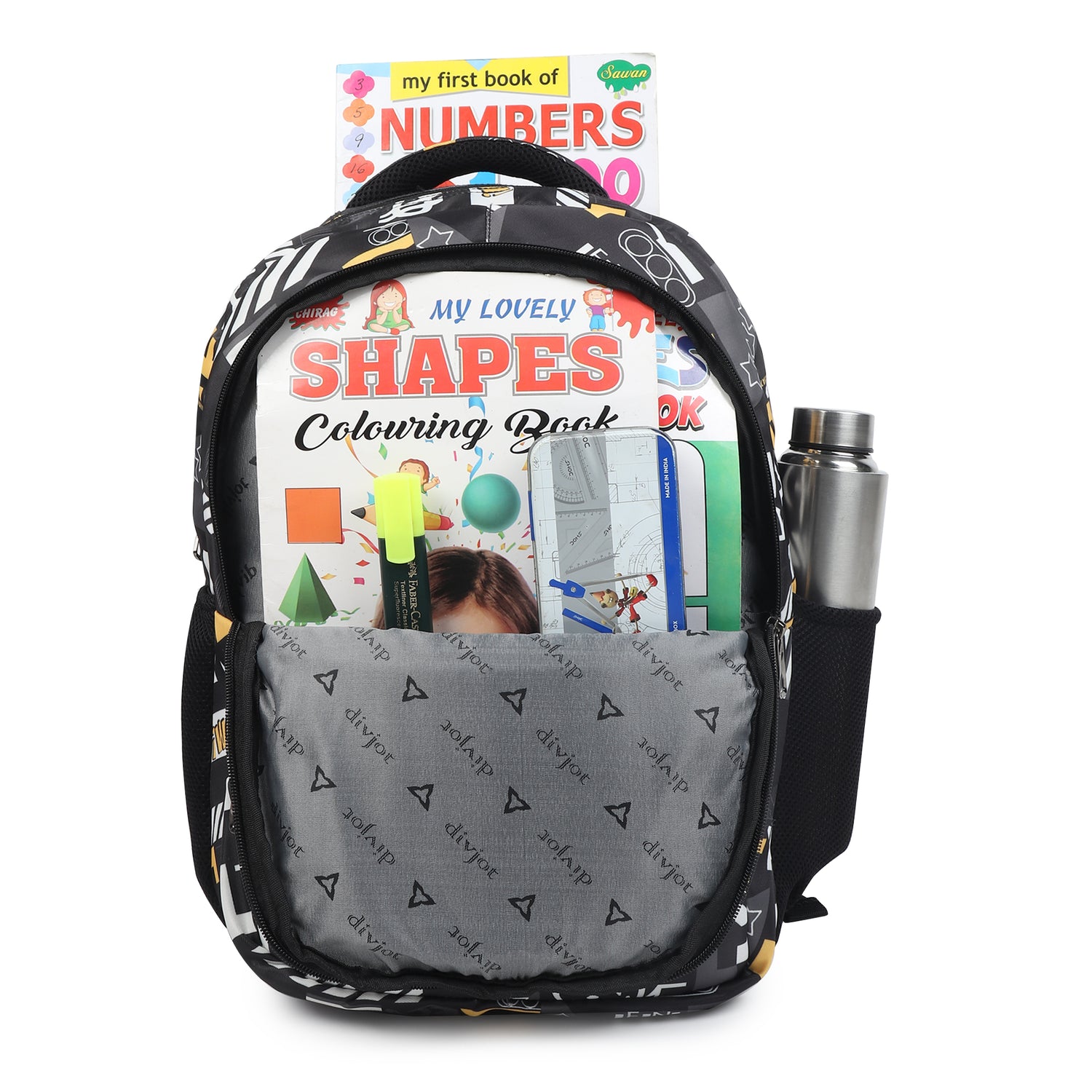 Divjot GraphiX Pro  School Backpack – Large, Durable & Stylish | Multi-Compartment Bag
