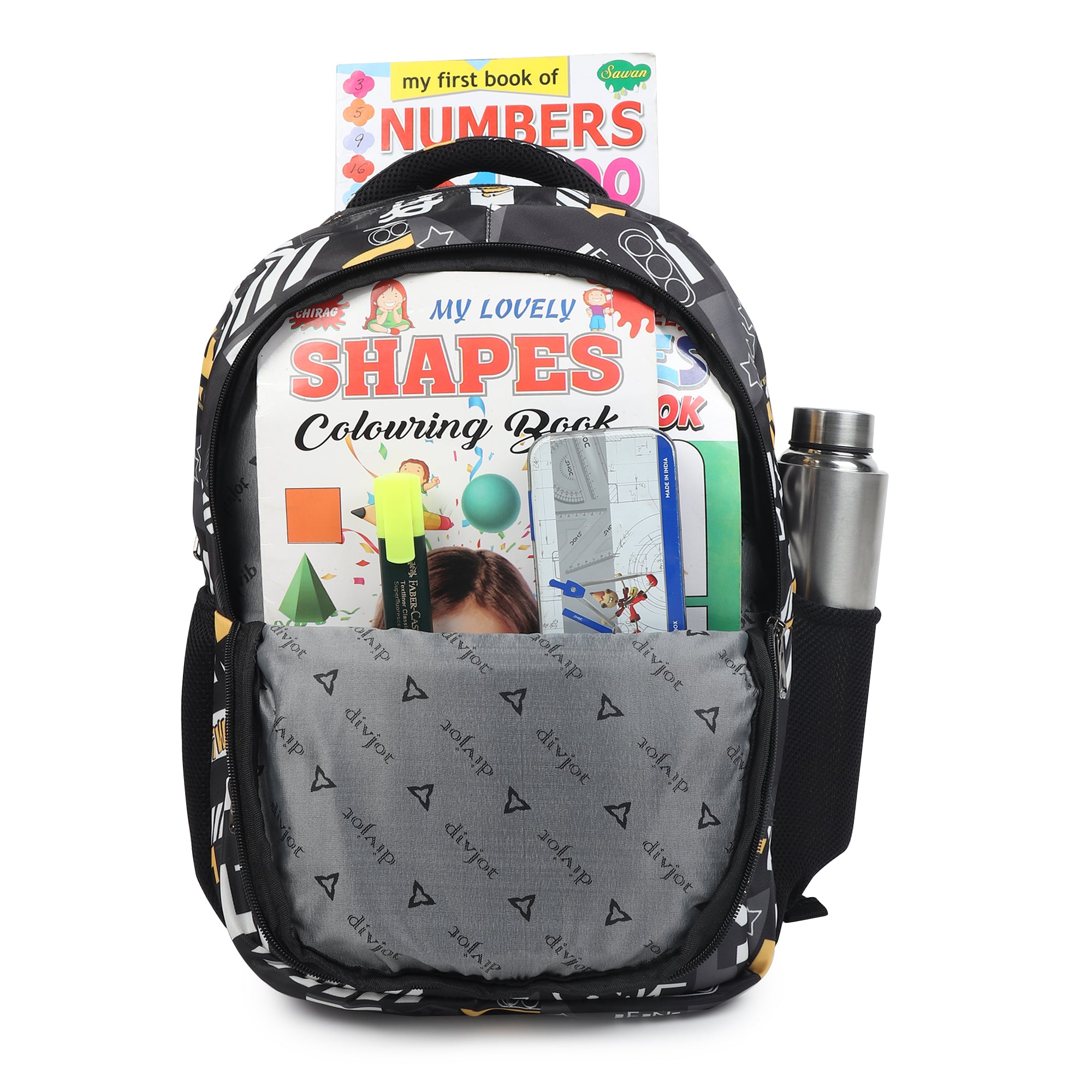 Divjot GraphiX Pro  School Backpack – Large, Durable & Stylish | Multi-Compartment Bag