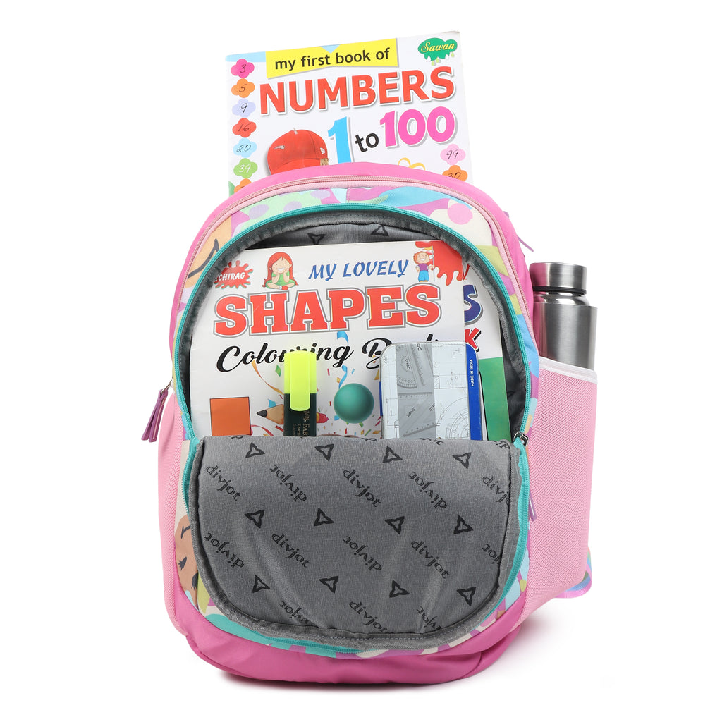 Divjot  PinkDoodle Kids Cartoon  School Backpack – Pink