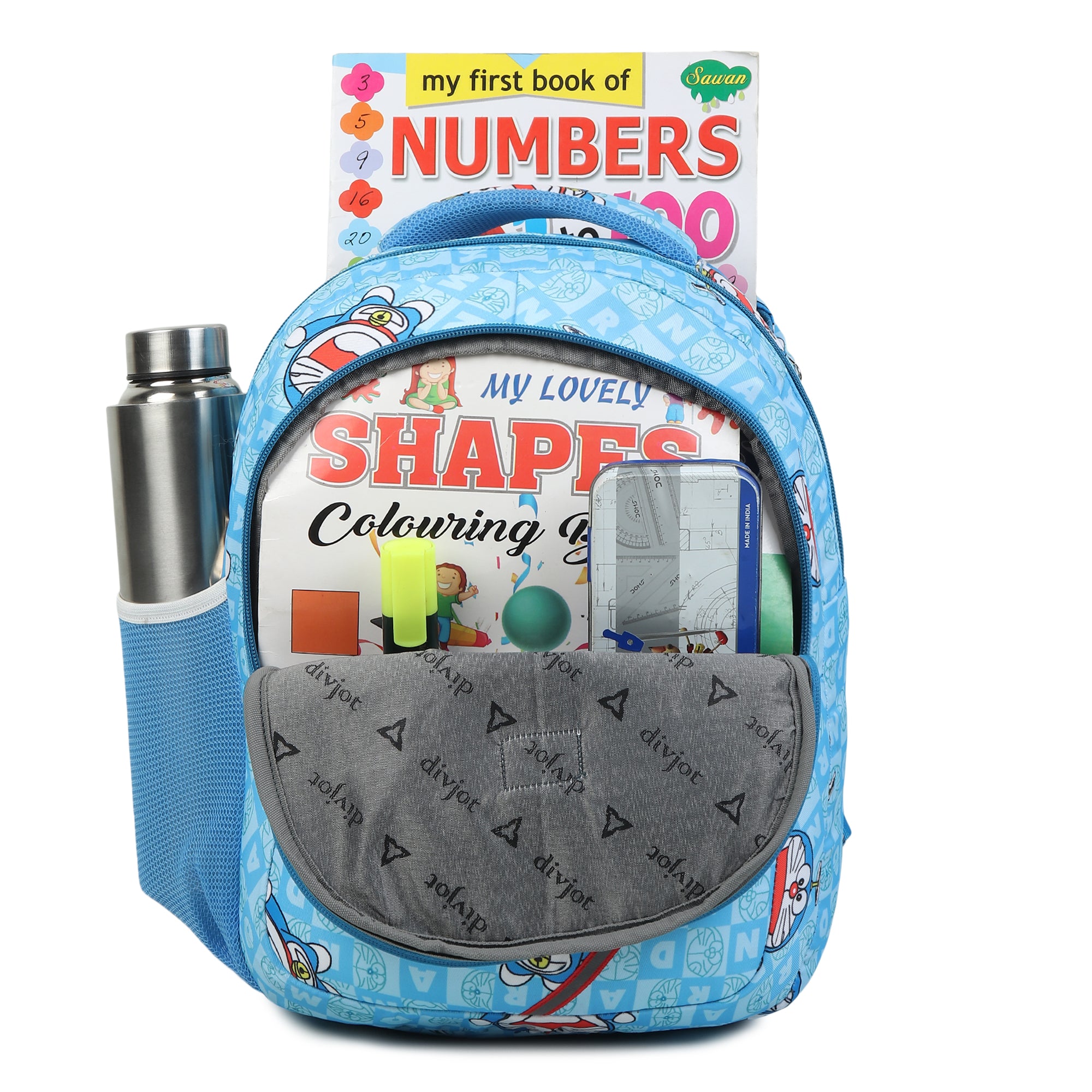 Kids’ Cartoon Printed School Backpack – Lightweight & Durable (Blue)