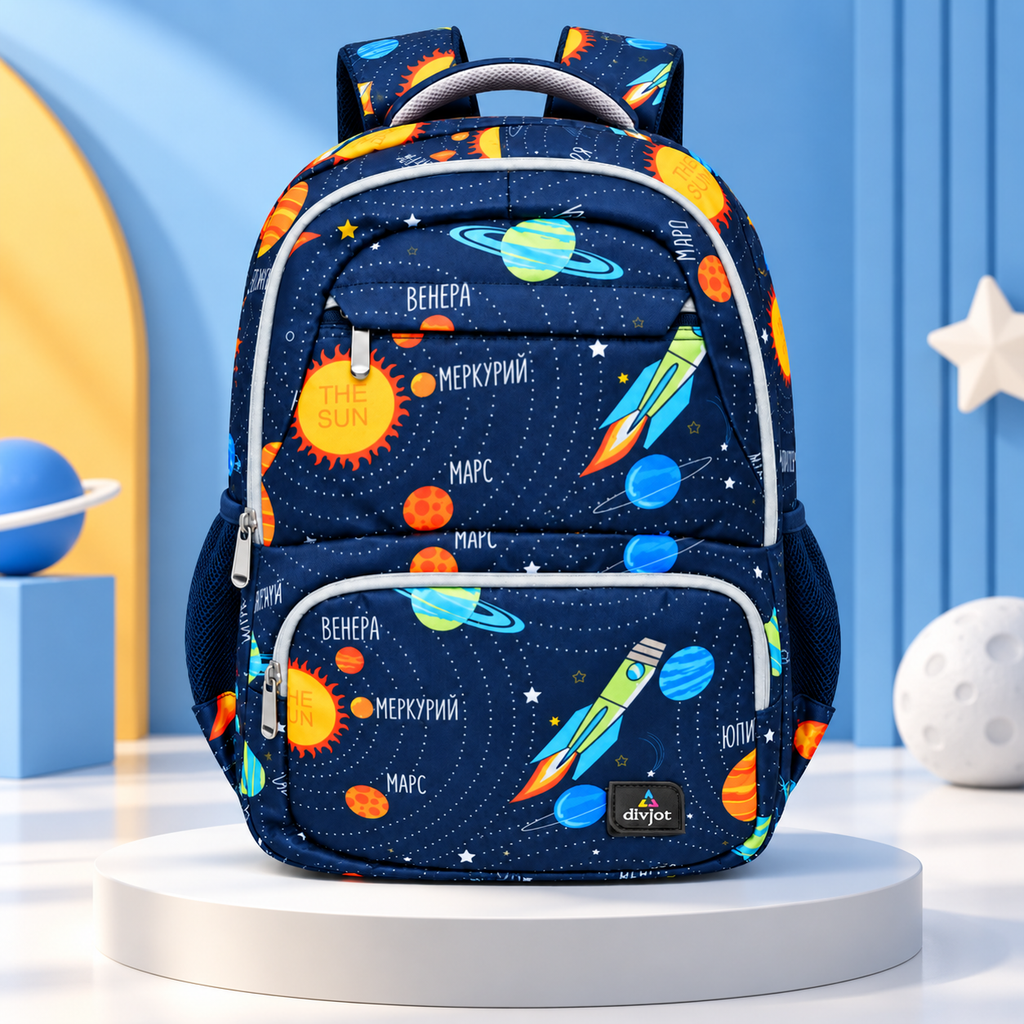 Galaxy Adventure School Backpack – Navy Blue