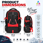 Travel Backpack for Men & Women | Stylish & Spacious Backpack for Trips & Journeys | Black & Red