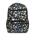 Black Space shutter Print School Backpack with Multi Compartments