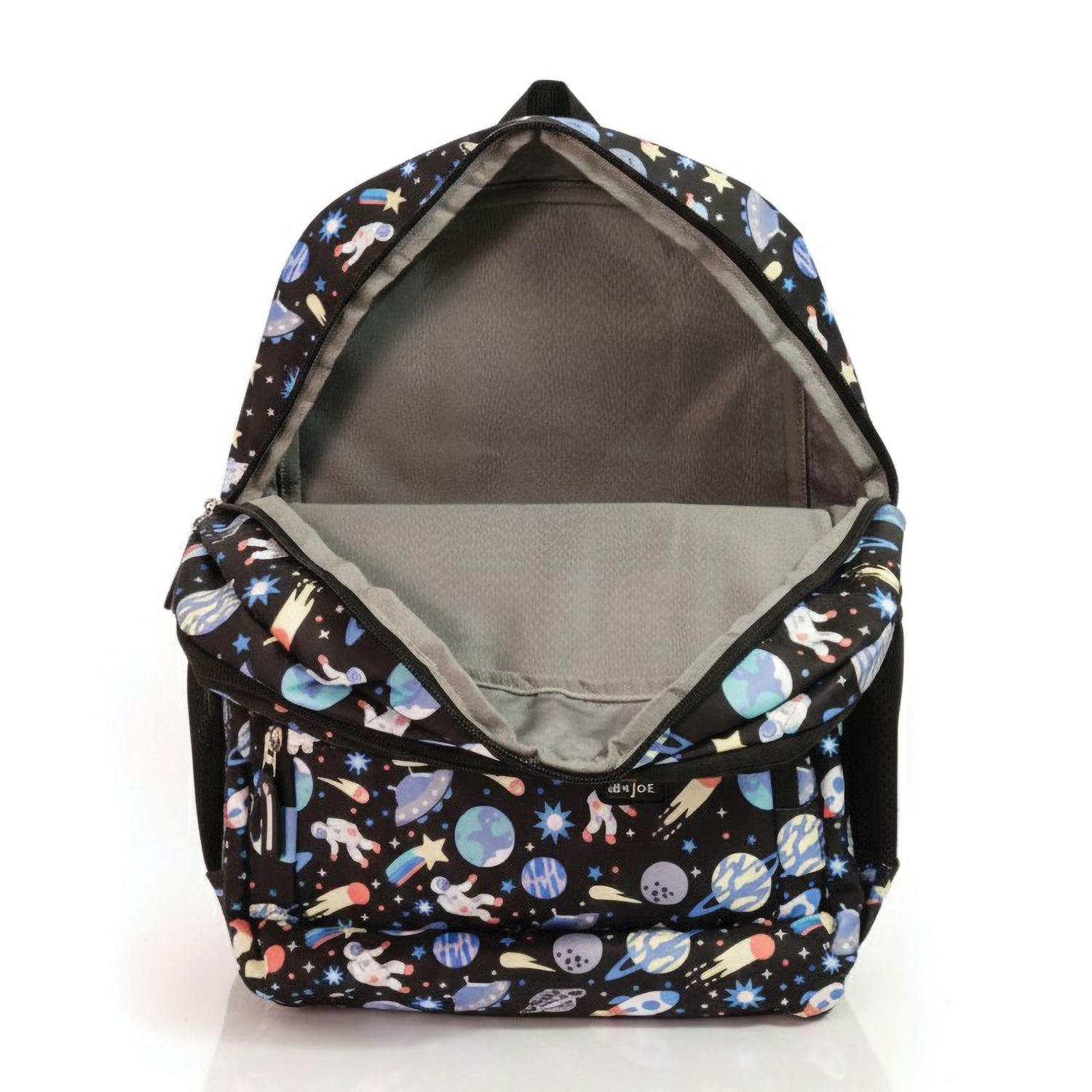 Black Space shutter Print School Backpack with Multi Compartments